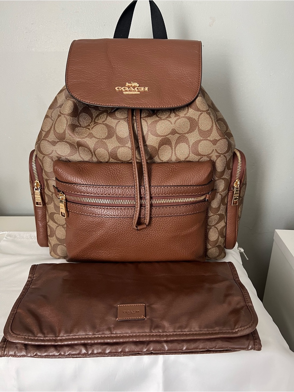 Coach Baby Backpack Diaper Bag  In Signature Canvas